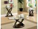 Furniture of America® Atwood II Glass Top End Table with Dark Walnut Base-1