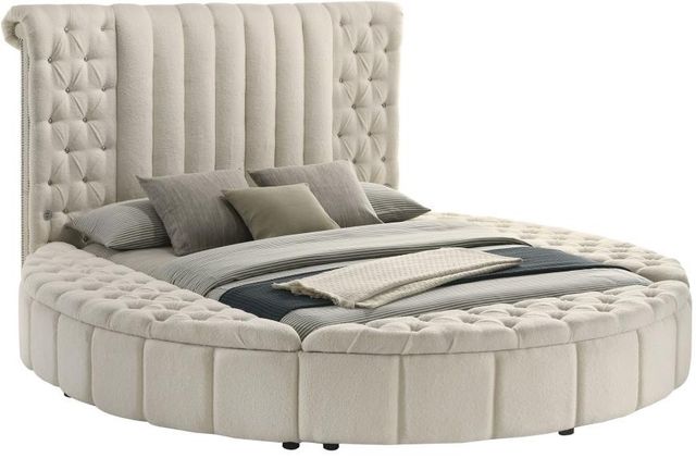 Coaster® Sonya Ivory Queen Upholstered Sleigh Storage Bed-4