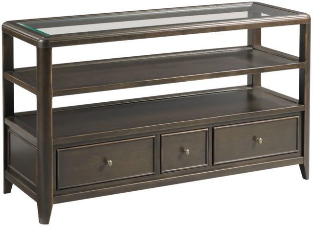 Hammary® Whitaker Glass Top Sofa Table with Black Denim Base-0