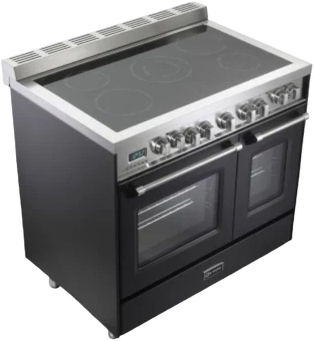 Verona® Prestige 36" Matte Black Double Oven Pro Style Electric Range-1