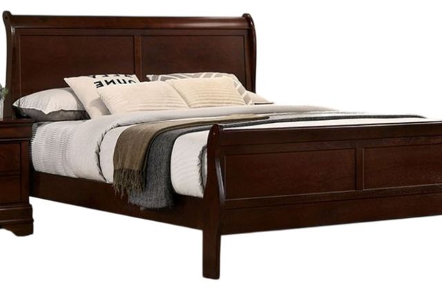 Furniture of America® Louis Philippe Dark Cherry Full Sleigh Bed-1