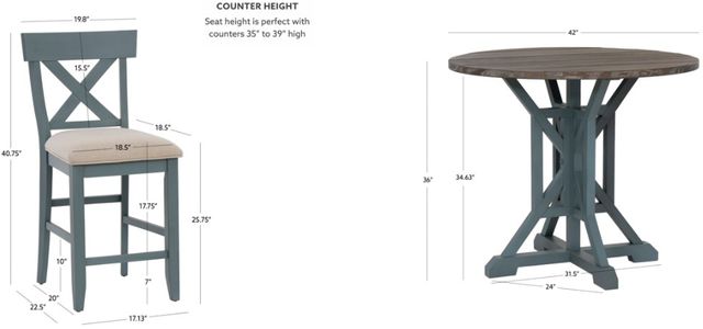 Coast2Coast Home™ Belsey 5-Piece Blue/Gray Counter Height Dining Set-2