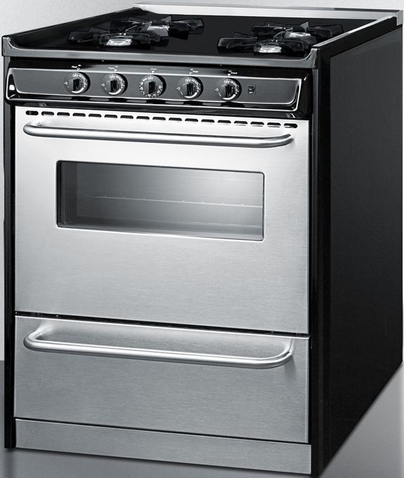 Summit® 30" Stainless Steel Slide In Gas Range-1