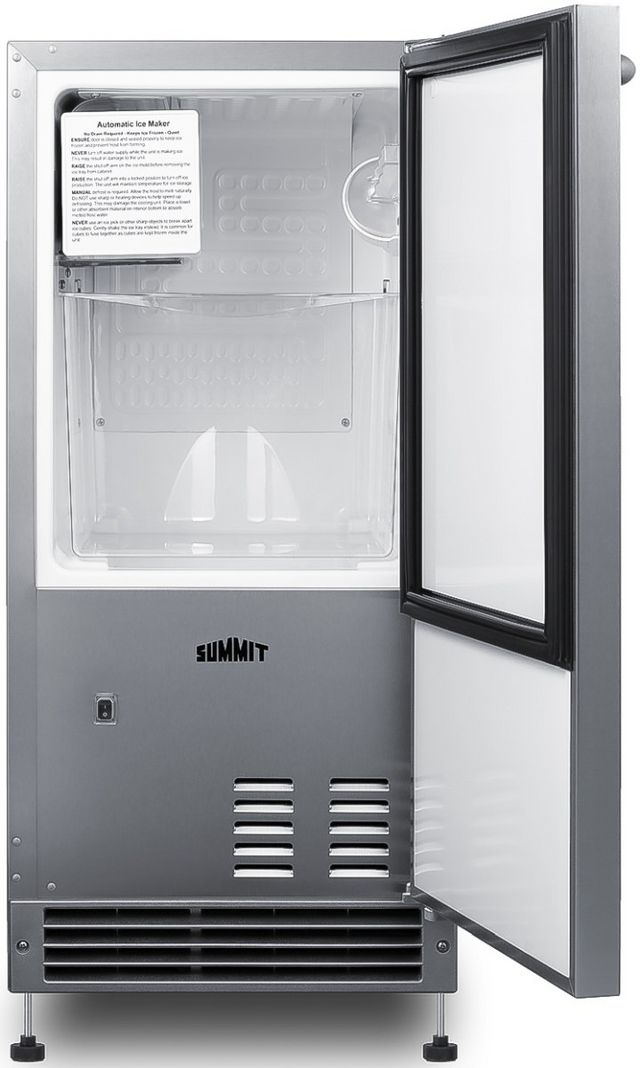 Summit® 15" 25 lb. Stainless Steel Outdoor Ice Maker-5