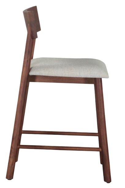 Home Trends & Design Lenox Walnut Upholstered Counter Stool-2