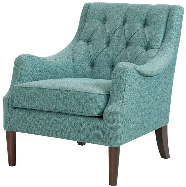 Olliix by Madison Park Teal Qwen Button Tufted Accent Chair-3