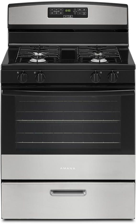Amana® 30" Stainless Steel Freestanding Gas Range 