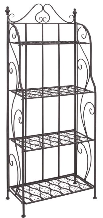 Deco Marche Black Tall Folding Scroll Bakers Rack-0