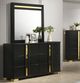 Furniture of America® Lillestrom 4-Piece Black/Gold Queen Bedroom Set-5