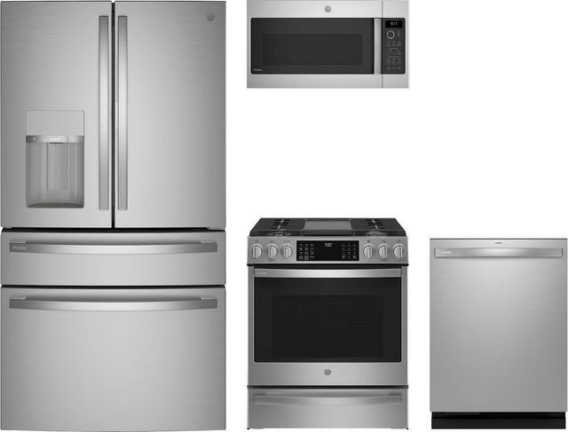 GE Profile™ 4 Piece Stainless Steel Gas Kitchen Package-0