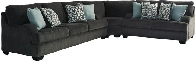 Benchcraft® Charenton 2-Piece Charcoal Sectional with Ottoman-1
