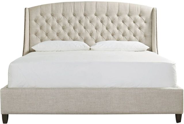 Universal Explore Home™ Halston Beige/Graphite King Upholstered Panel Bed-2