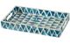 A & B Home Pearl Blue/White Mosaic Pattern Decorative Rectangular Tray-0