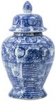 A & B Home Blue/White Ginger Jar-0
