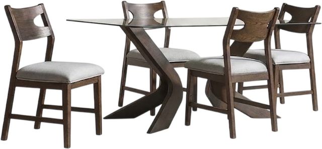 New Classic® Home Furnishings Tyra 5-Piece Gray/Walnut Dining Table Set-0