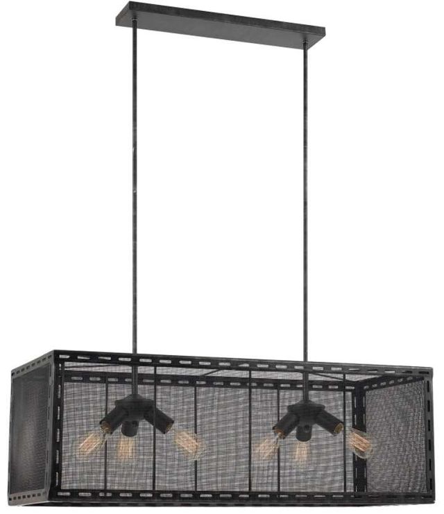 Cal® Lighting & Accessories Evanston Black Iron Chandelier-0