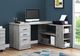 Monarch Specialties Inc. Grey Reclaimed Wood L Shaped Corner Desk-0
