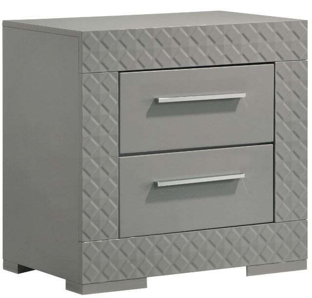 Coaster® Ives 5-Piece Gray High Gloss King Panel Bedroom Set-3