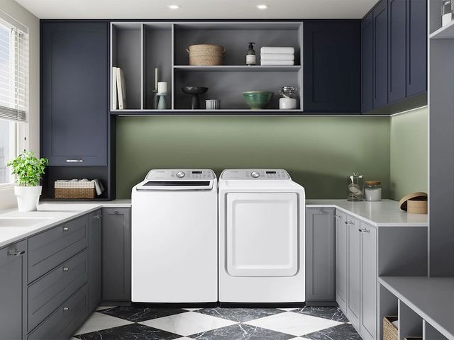 Samsung White Top Load Washer & Electric Dryer Laundry Pair-5