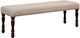 Furniture of America® Hurdsfield Beige Bench with Antique Cherry Turned Legs-0