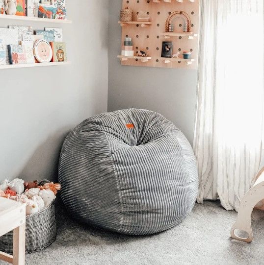 CordaRoy's® Gray Plush Corduroy Full Bean Bag-2