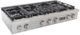 Kucht Professional KFX Series 48" Stainless Steel Natural Gas Range Top with Classic Silver Knobs-1