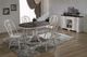 TEI Vintage Estates Antique White/Dark Knotty Oak Pedestal Dining Table with 15" Butterfly Leaf-4