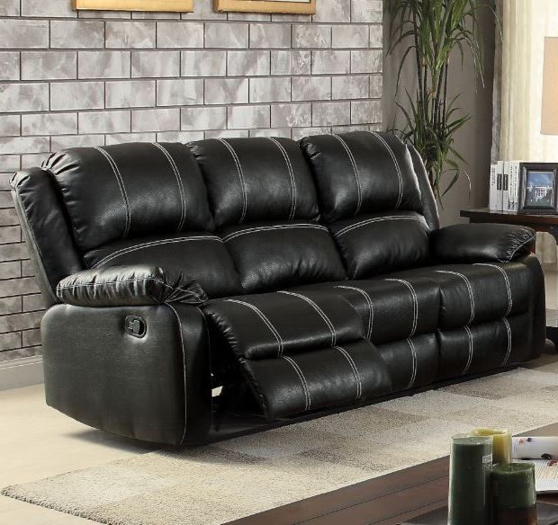 ACME Furniture Zuriel Black Manual Reclining Sofa-1