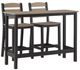 Signature Design by Ashley® Moondance 3-Piece Beige Aluminum/Plastic Outdoor Counter Table with Black Base Set -0