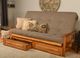 Kodiak Furniture Monterey Linen Stone/Butternut Queen Storage Futon with Mattress-4