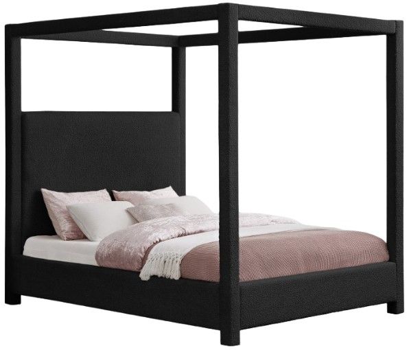 Meridian Furniture Eden Black King Upholstered Canopy Bed-0