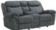Elements International Sorrento Charcoal Power Glider Reclining Loveseat with Console-0