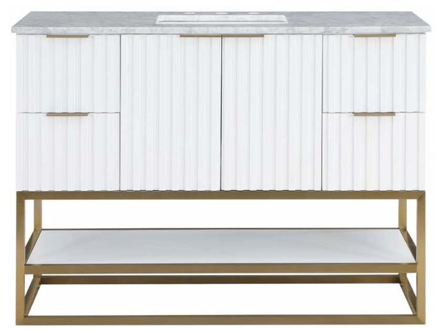 Meridian Furniture Monad Brushed Gold/White 48" Bathroom Vanity-2