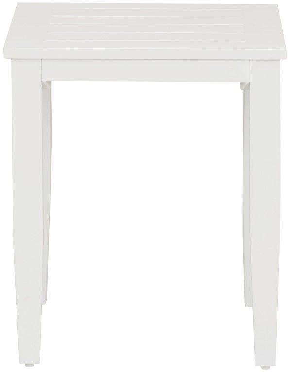 Linon Calabash White Aluminum Outdoor Side Table-2
