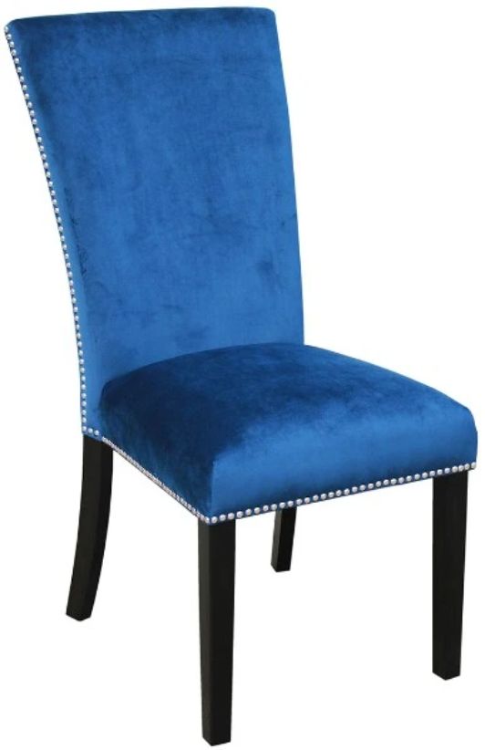 Steve Silver Co. Camila 5-Piece Blue/Ebony/White Marble Dining Set-3