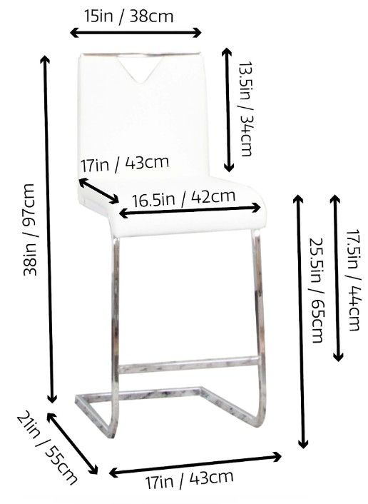 Cramco Dana Chrome/White Counter Stool-2