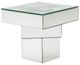 Michael Amini® Montreal™ Glass Top Square End Table with Mirrored Base-0