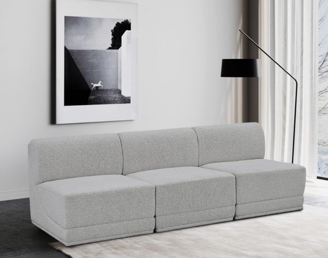 Meridian Furniture Ollie 3-Piece Gray Armless Sofa-2