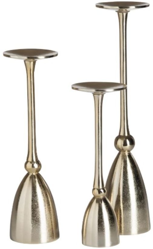 Crestview Collection Triton 3-Piece Silver Candleholder Set-0