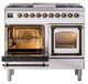 Ilve® Nostalgie II Noblesse 40'' White Pro Style Dual Fuel Range with Burnished Trim-3