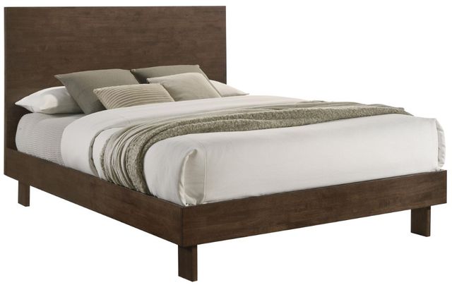 Coaster® Glenwood Warm Brown Eastern King Platform Panel Bed-1