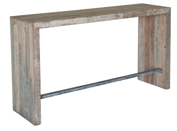 Home Trends & Design Ibiza Vintage Teal Sofa Console Table-0