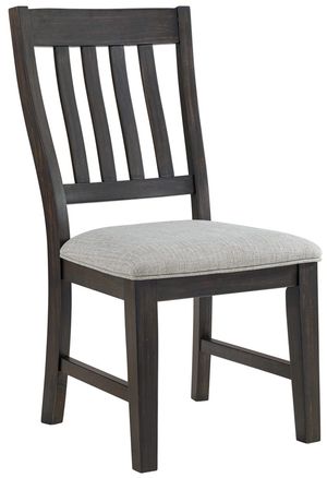 Elements International Montrose Espresso/Light Gray Upholstered Dining Side Chair