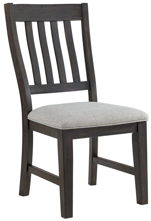 Elements International Montrose Espresso/Light Gray Upholstered Dining Side Chair-0