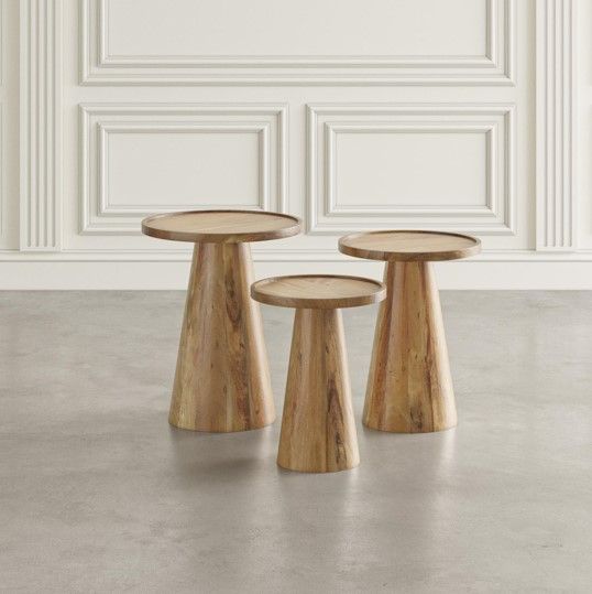Jofran Inc. Global Archive Knox 3-Piece Chestnut Nesting Table Set-3
