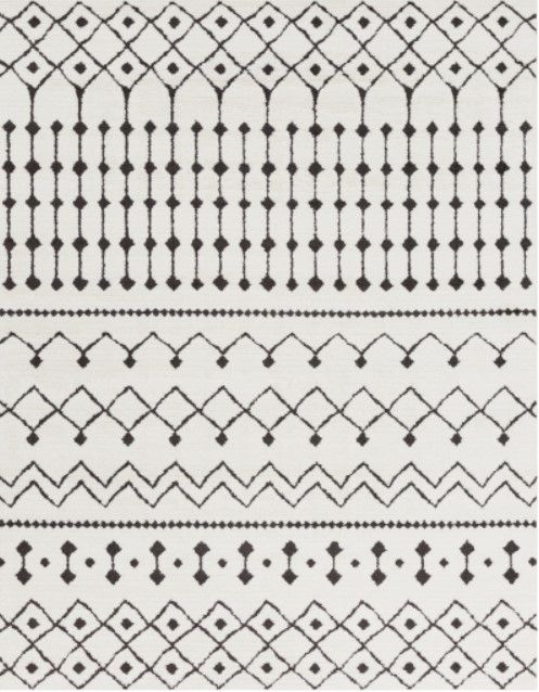 Surya Moroccan Shag Charcoal/Off-White 4'x6' Area Rug-2
