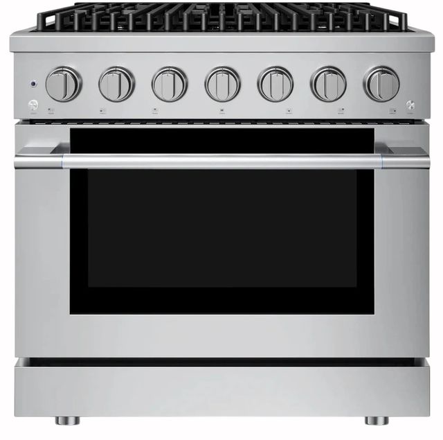 Hauslane HausPro Range 36" Stainless Steel Pro-Style Gas Range with Stainless Steel Knobs-0