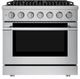 Hauslane HausPro Range 36" Stainless Steel Pro-Style Gas Range with Stainless Steel Knobs-0