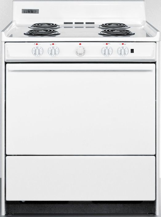 Summit® 30" White Freestanding Electric Range-0