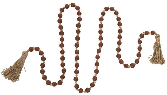 Deco Marche Orange Glass Round Long Frosted Beaded Garland-1